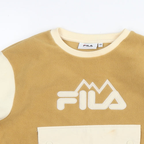 FILA Womens Brown Colourblock Polyester Pullover Sweatshirt Size XS Pullover - Logo