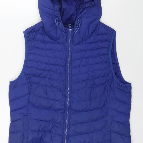 Only Womens Blue Gilet Waistcoat Size L Zip