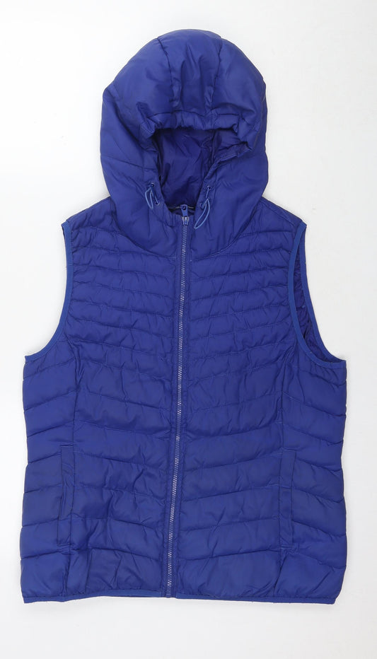 Only Womens Blue Gilet Waistcoat Size L Zip