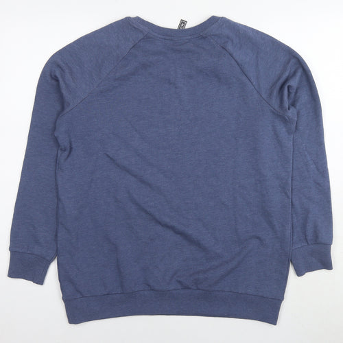 Rainbow Womens Blue Cotton Pullover Sweatshirt Size M Pullover - Flowers