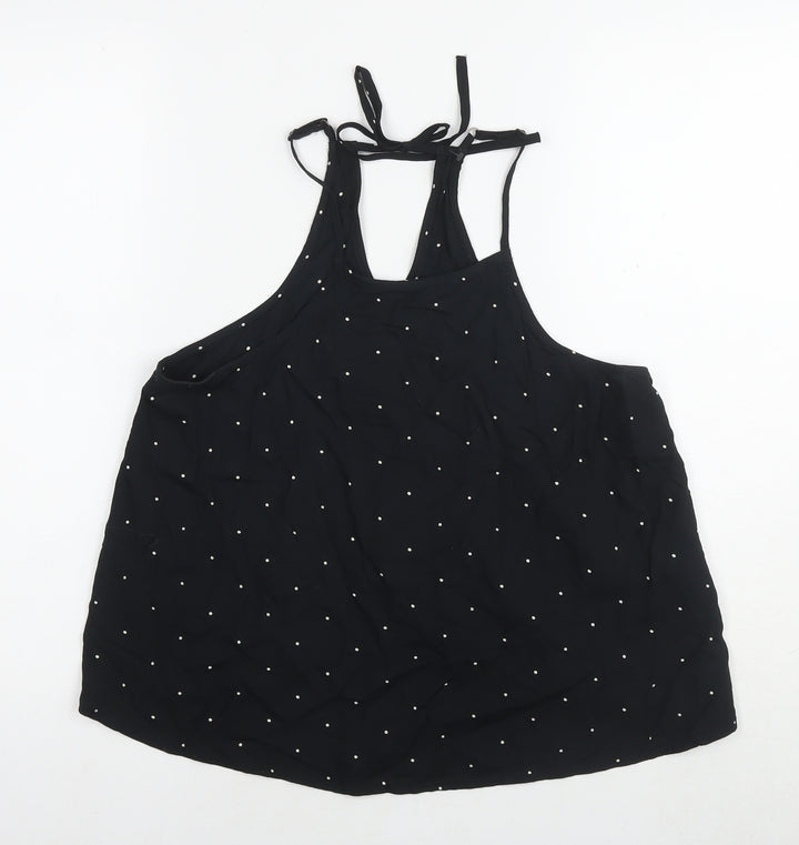 Hollister Womens Black Polka Dot Viscose Camisole Tank Size XS Square Neck