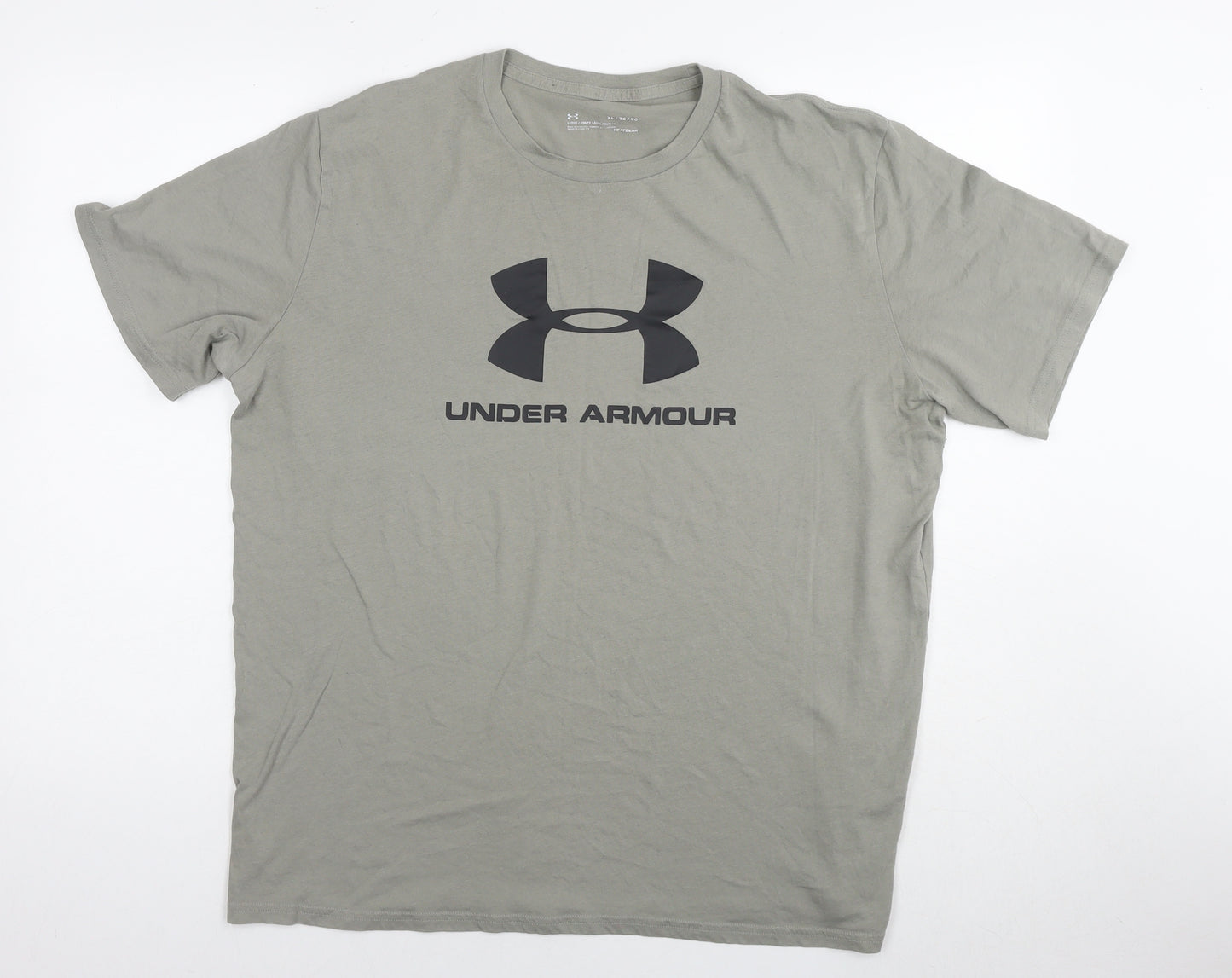 Under armour Mens Grey Polyester T-Shirt Size XL Round Neck - Logo