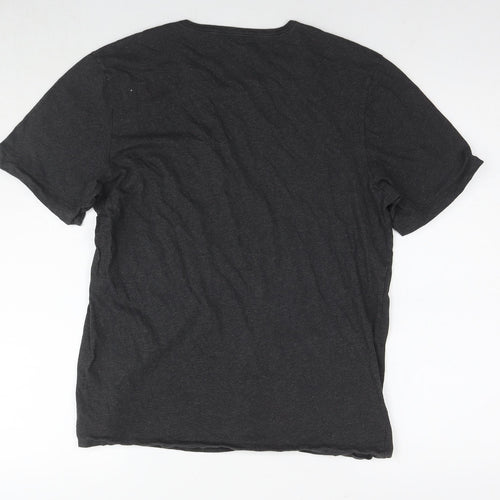 Boss Mens Grey Cotton T-Shirt Size L Round Neck
