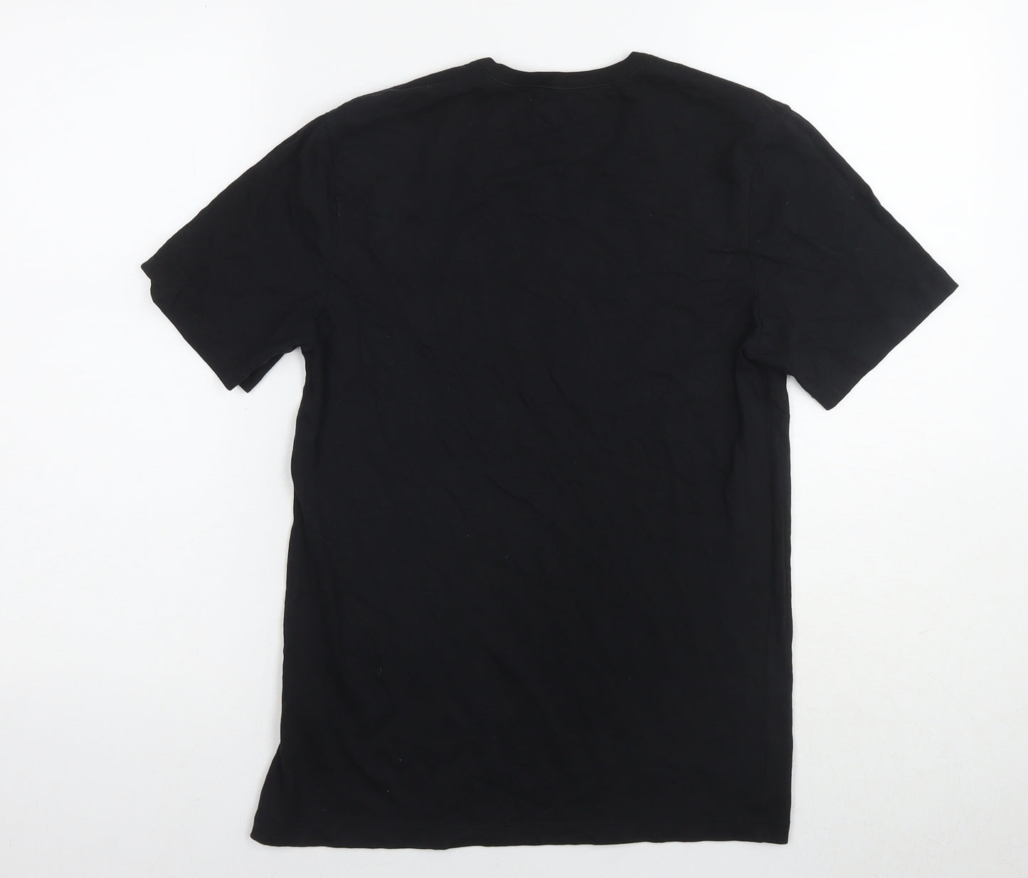 Boss Mens Black Cotton T-Shirt Size S Roll Neck