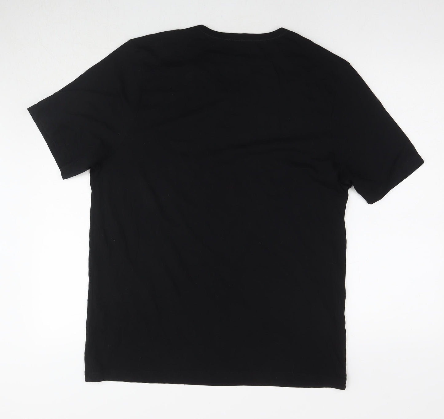 Boss Mens Black Cotton T-Shirt Size 2XL Round Neck