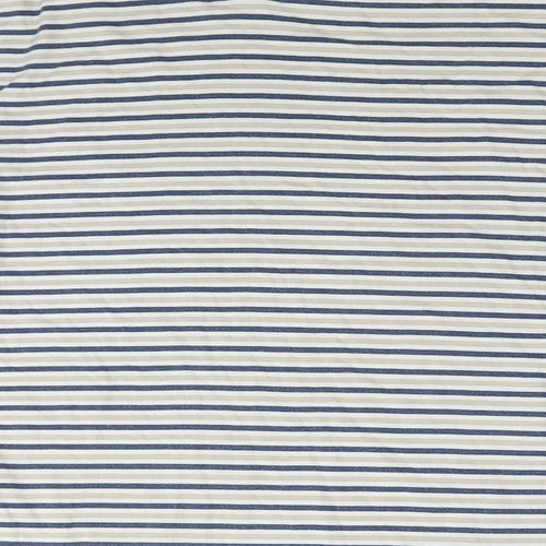 Brooklyn Supply Mens White Striped Cotton T-Shirt Size M Round Neck