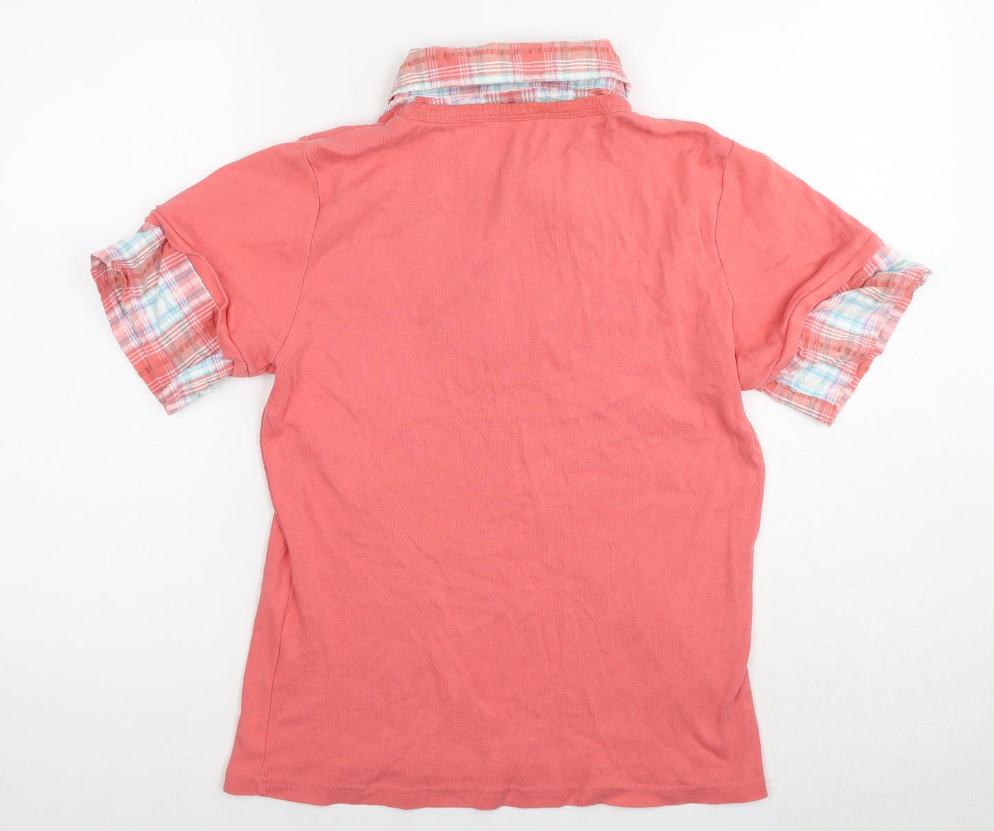 Cotton Traders Womens Pink Cotton Basic Polo Size 16 Collared