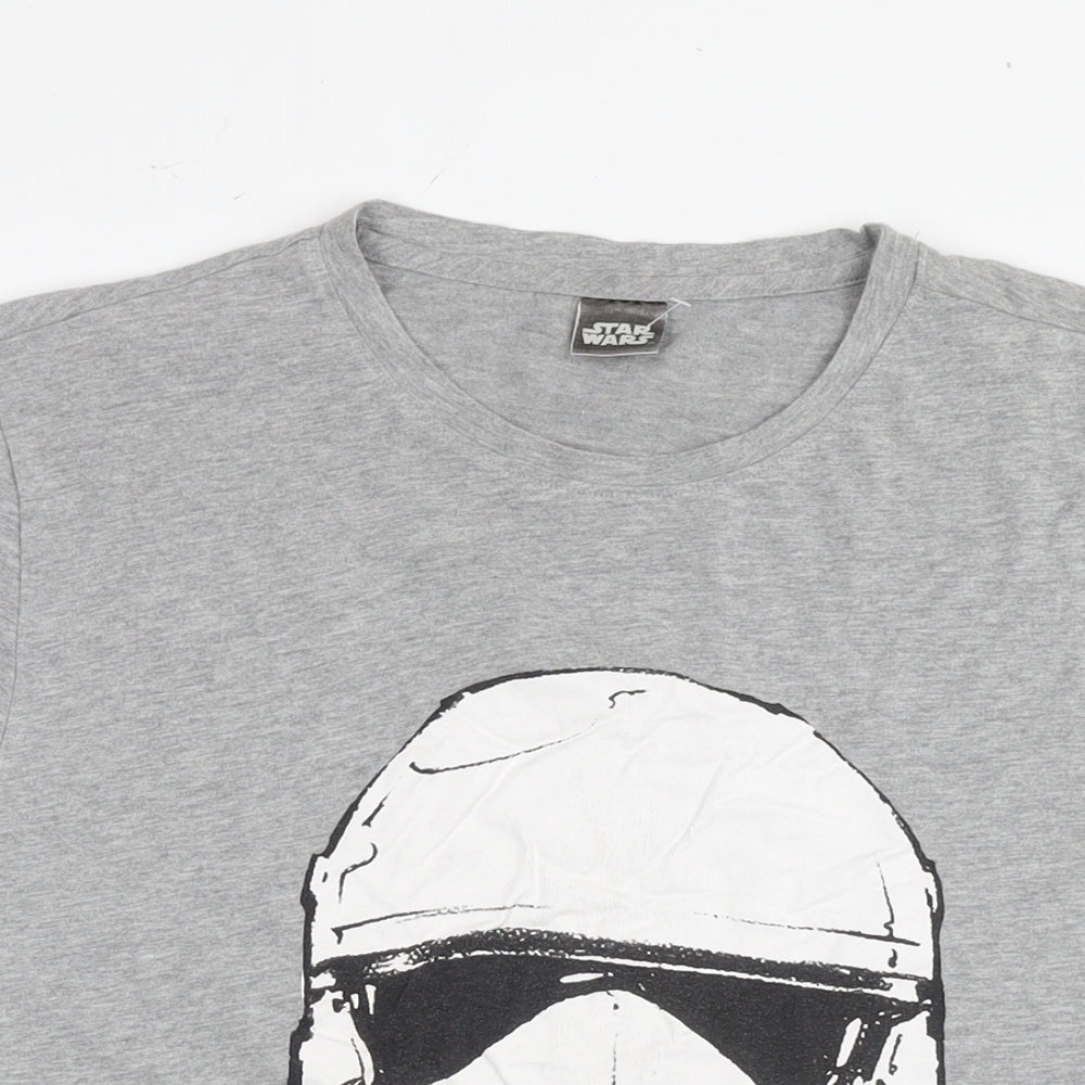 Star Wars Mens Grey Cotton T-Shirt Size L Round Neck - Darth Vader