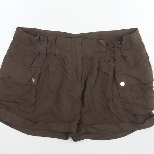 Michael Kors Womens Brown Polyester Hot Pants Shorts Size 6 L3 in Regular Zip
