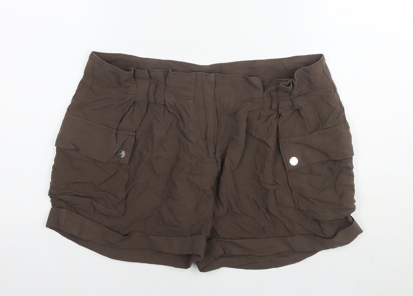 Michael Kors Womens Brown Polyester Hot Pants Shorts Size 6 L3 in Regular Zip