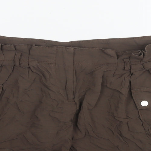 Michael Kors Womens Brown Polyester Hot Pants Shorts Size 6 L3 in Regular Zip
