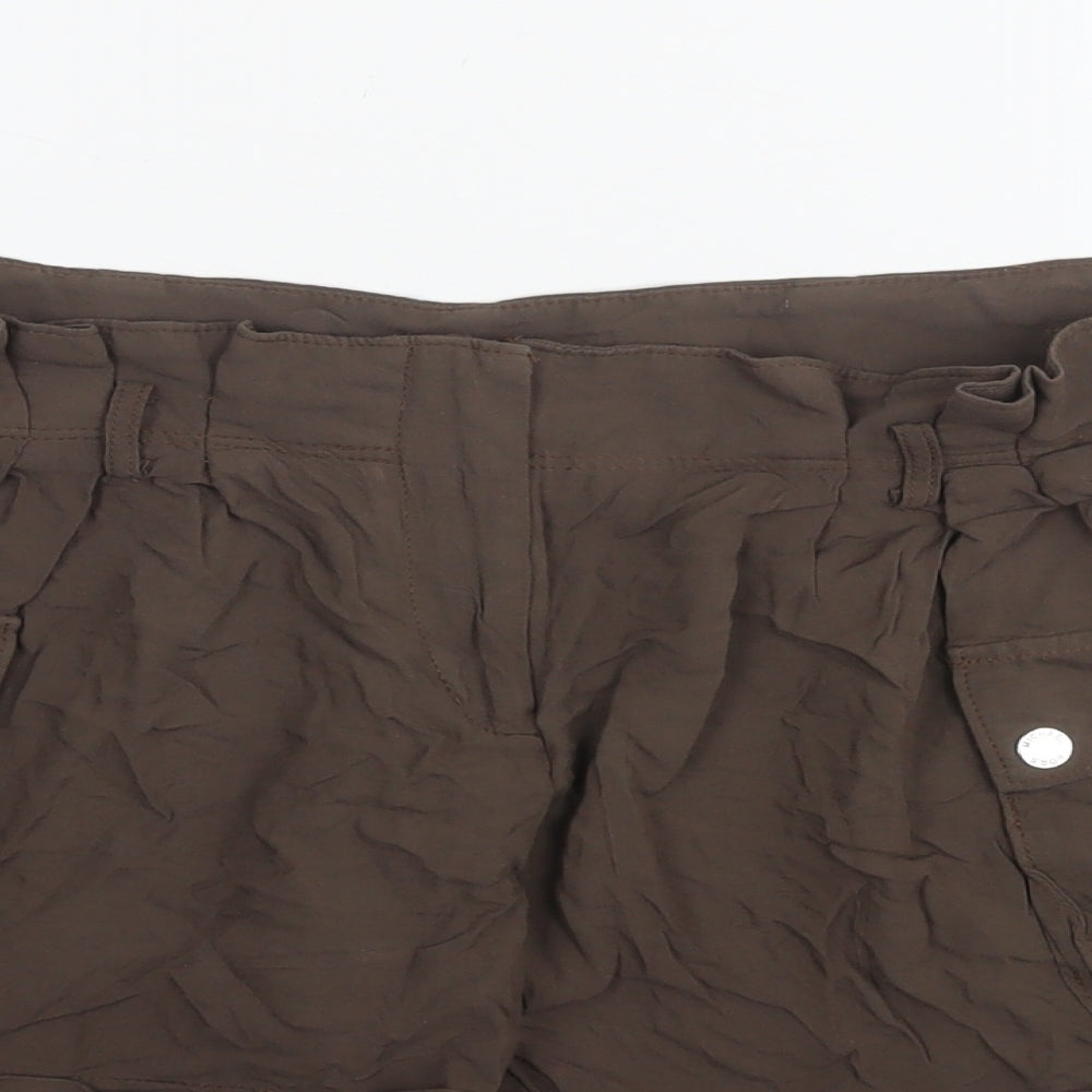 Michael Kors Womens Brown Polyester Hot Pants Shorts Size 6 L3 in Regular Zip