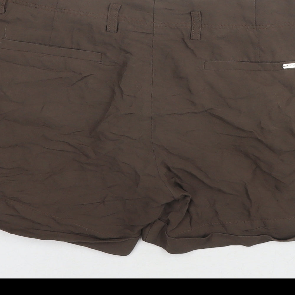 Michael Kors Womens Brown Polyester Hot Pants Shorts Size 6 L3 in Regular Zip