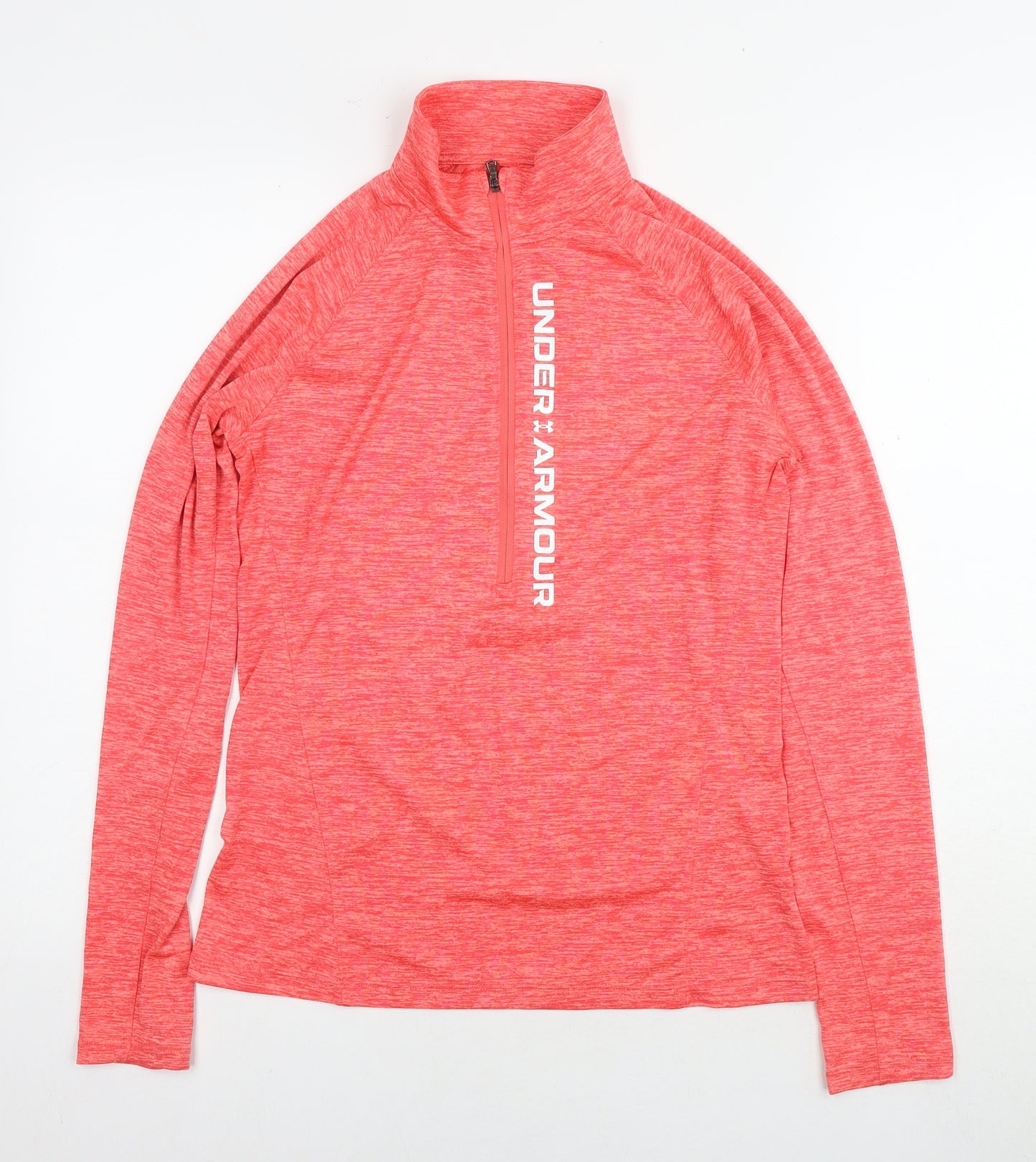 Under armour Womens Red Polyester Basic Casual Size M Round Neck Pullover