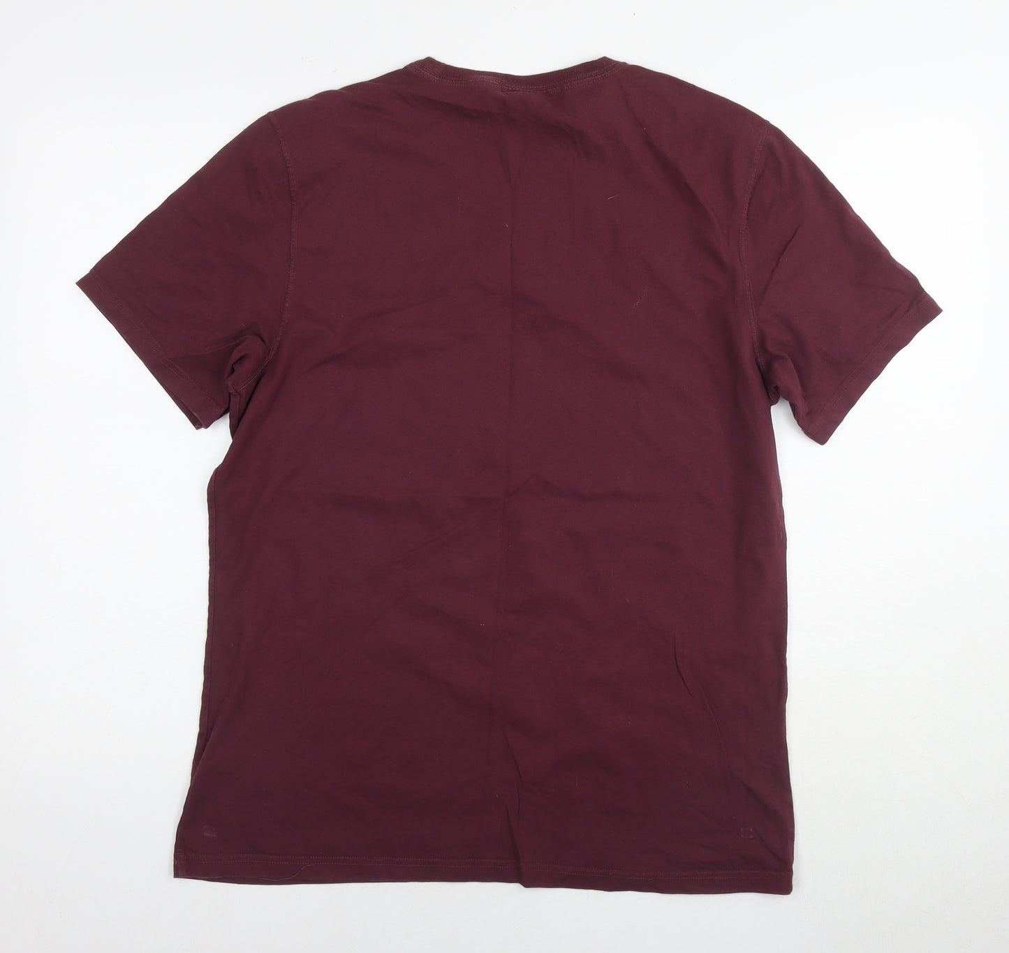 Barbour Mens Red Cotton T-Shirt Size L Round Neck - Motorbike logo