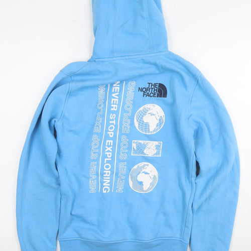 The North Face Womens Blue Cotton Pullover Hoodie Size XS Pullover - Logo