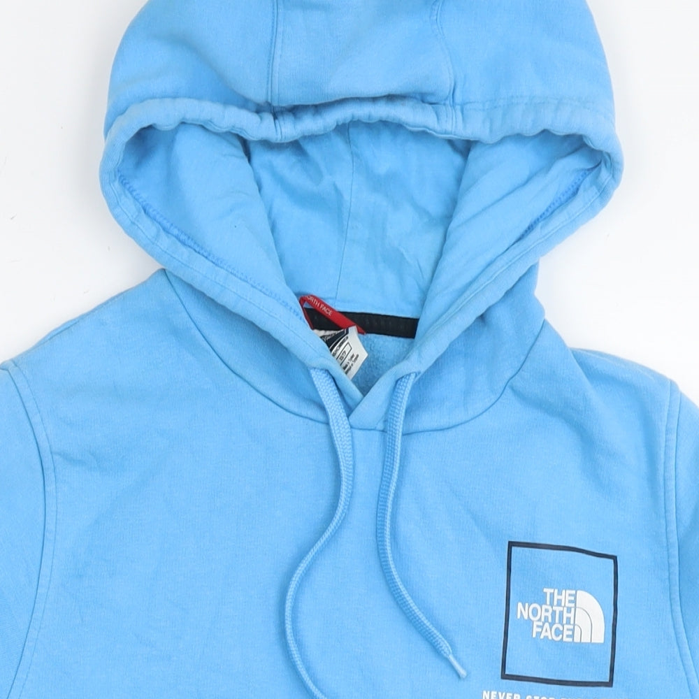 The North Face Womens Blue Cotton Pullover Hoodie Size XS Pullover - Logo