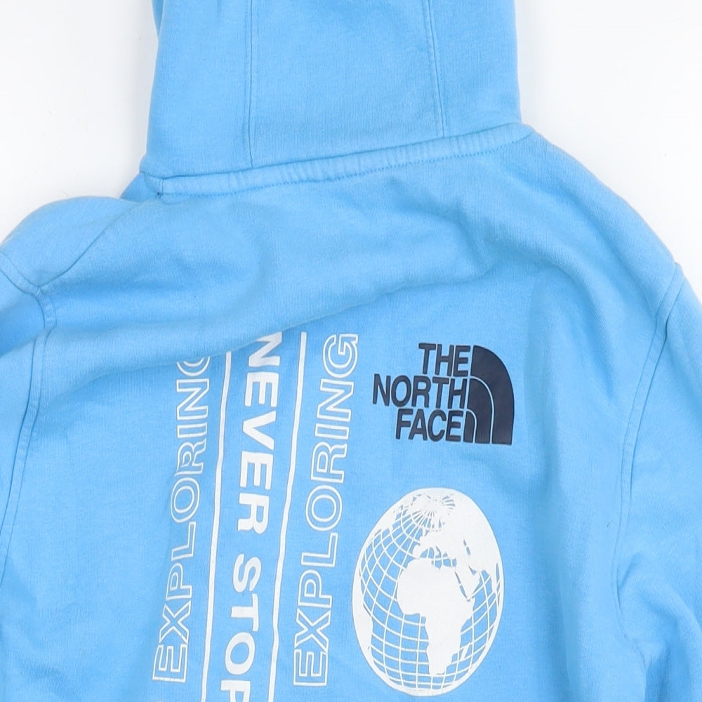 The North Face Womens Blue Cotton Pullover Hoodie Size XS Pullover - Logo