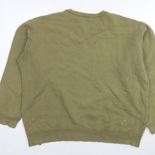 Levi's Womens Green Cotton Pullover Sweatshirt Size 14 Pullover