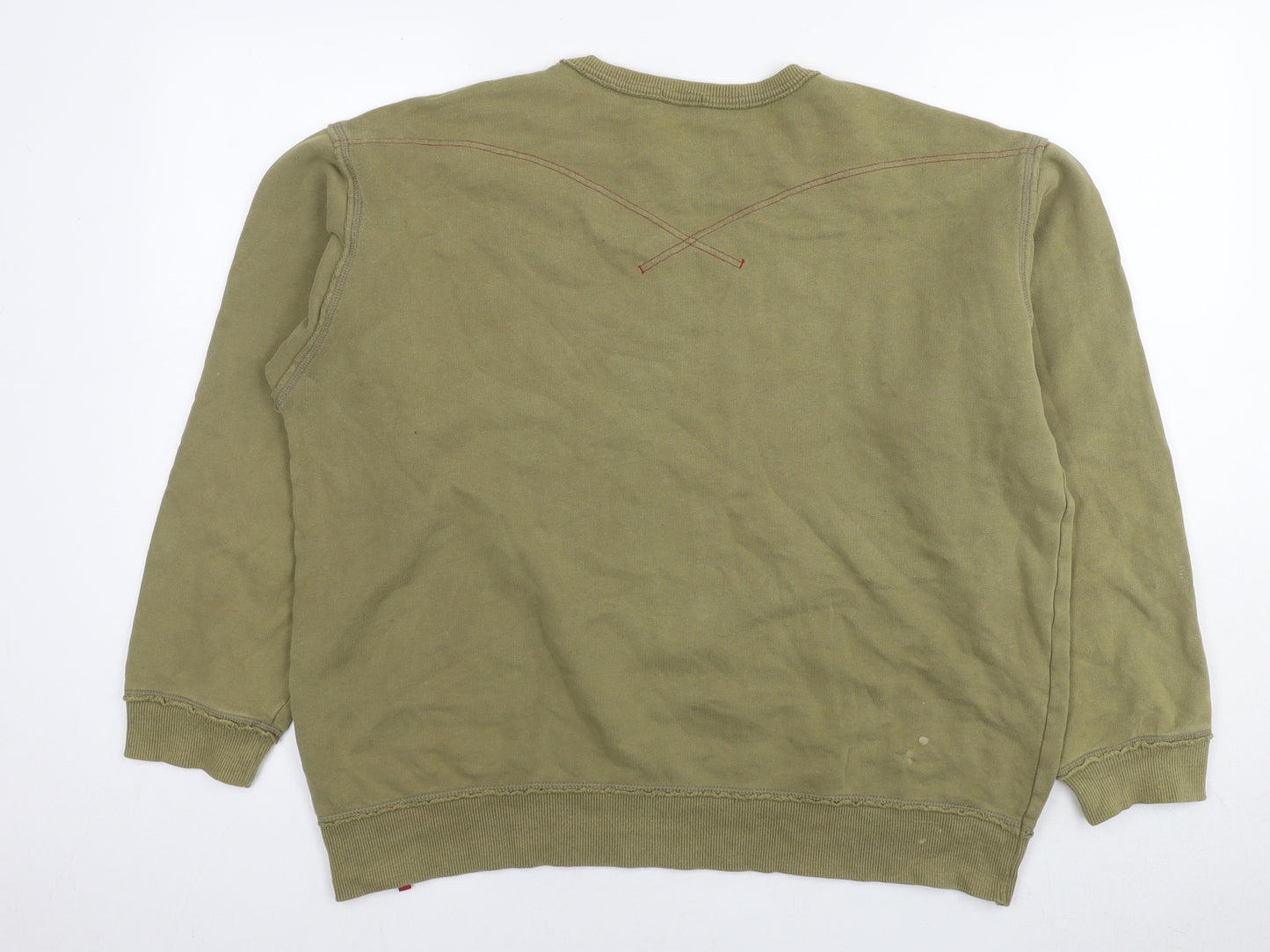 Levi's Womens Green Cotton Pullover Sweatshirt Size 14 Pullover