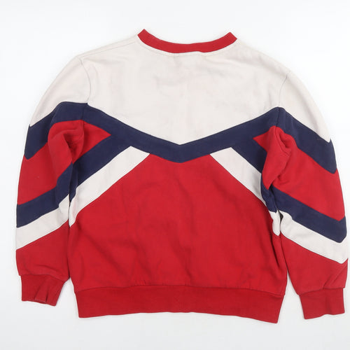 FILA Womens Red Colourblock Cotton Pullover Sweatshirt Size XS Pullover