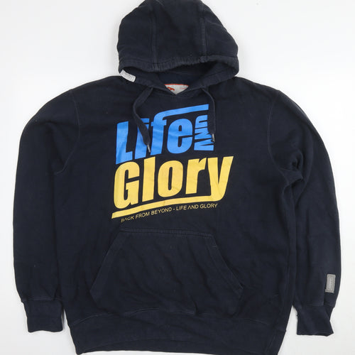 Life & Glory Womens Blue Cotton Pullover Hoodie Size XL Pullover - Logo