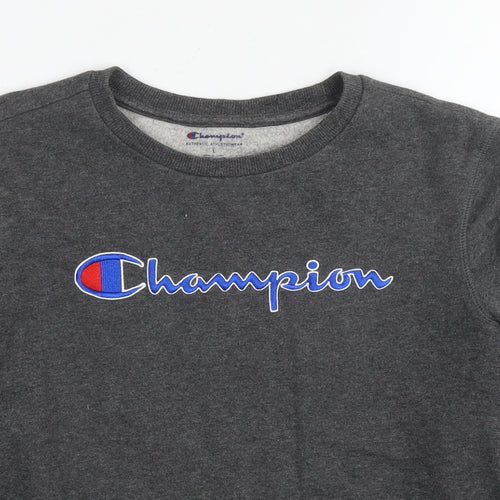 Champion Womens Grey Cotton Pullover Sweatshirt Size L Pullover - Logo