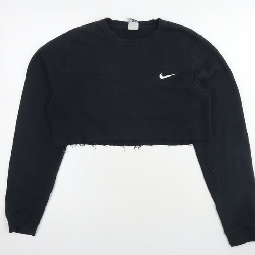 Nike Womens Black Polyester Pullover Sweatshirt Size S Pullover - Cropped