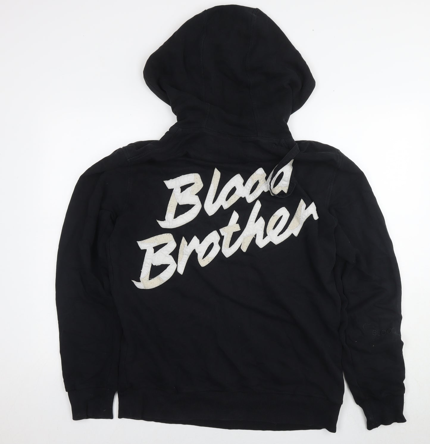 Blood Brother Mens Black Cotton Pullover Hoodie Size M - Logo