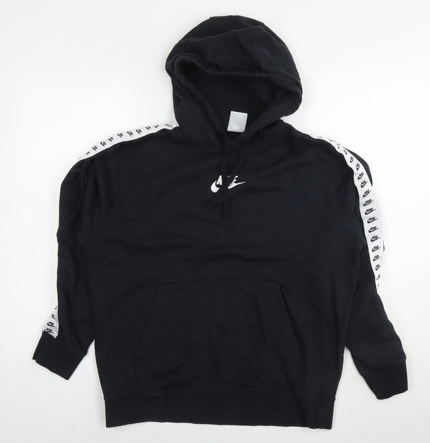 Nike Womens Black Cotton Pullover Hoodie Size M Pullover - Logo