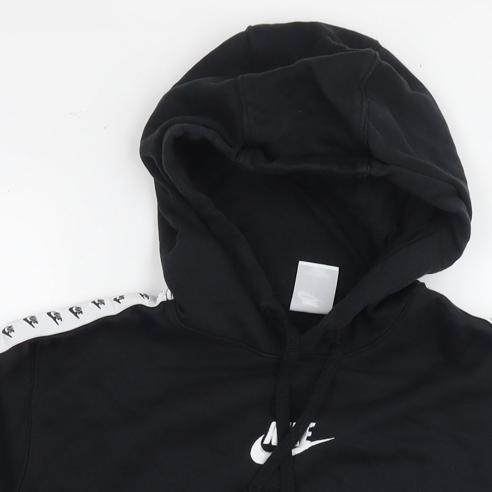 Nike Womens Black Cotton Pullover Hoodie Size M Pullover - Logo