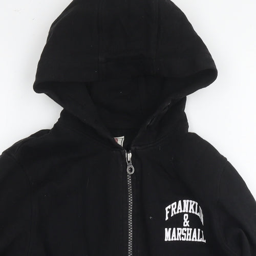 Franklin & Marshall Boys Black Cotton Full Zip Hoodie Size 10-11 Years Zip