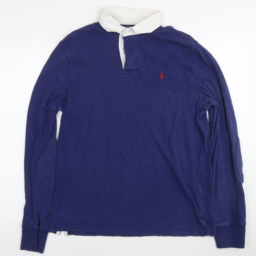 Polo Ralph Lauren Mens Blue Cotton Pullover Hoodie Size L