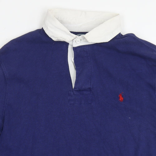 Polo Ralph Lauren Mens Blue Cotton Pullover Hoodie Size L