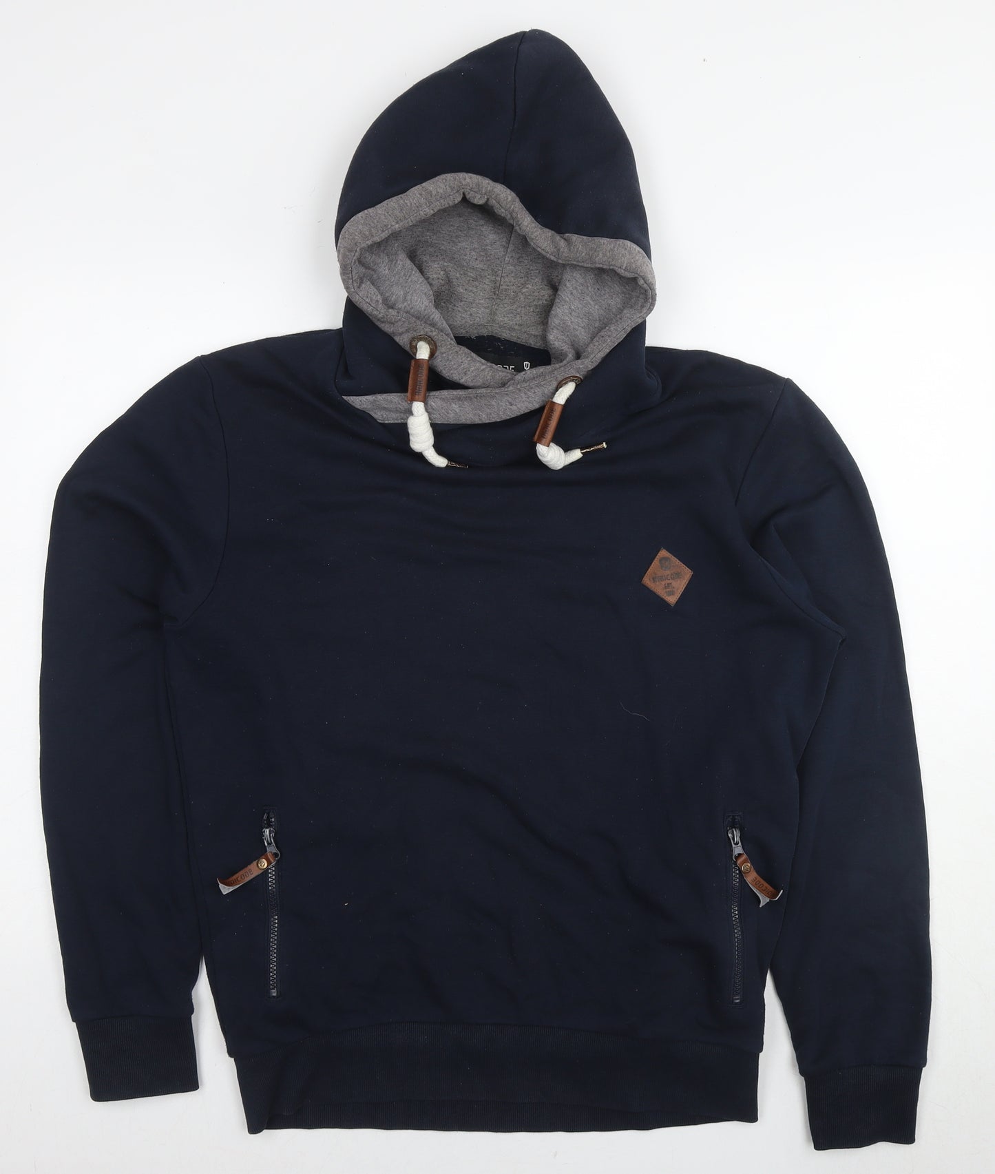 Indicore Mens Blue Cotton Pullover Hoodie Size M