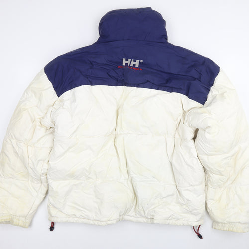 Helly Hansen Mens White Quilted Jacket Size XL Zip - Vintage