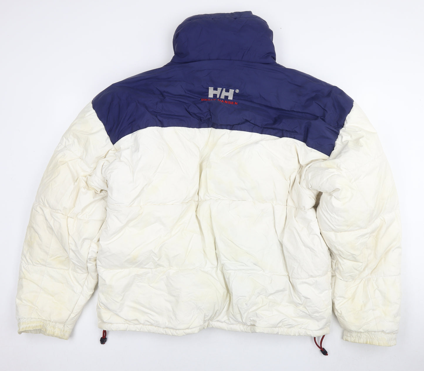 Helly Hansen Mens White Quilted Jacket Size XL Zip - Vintage