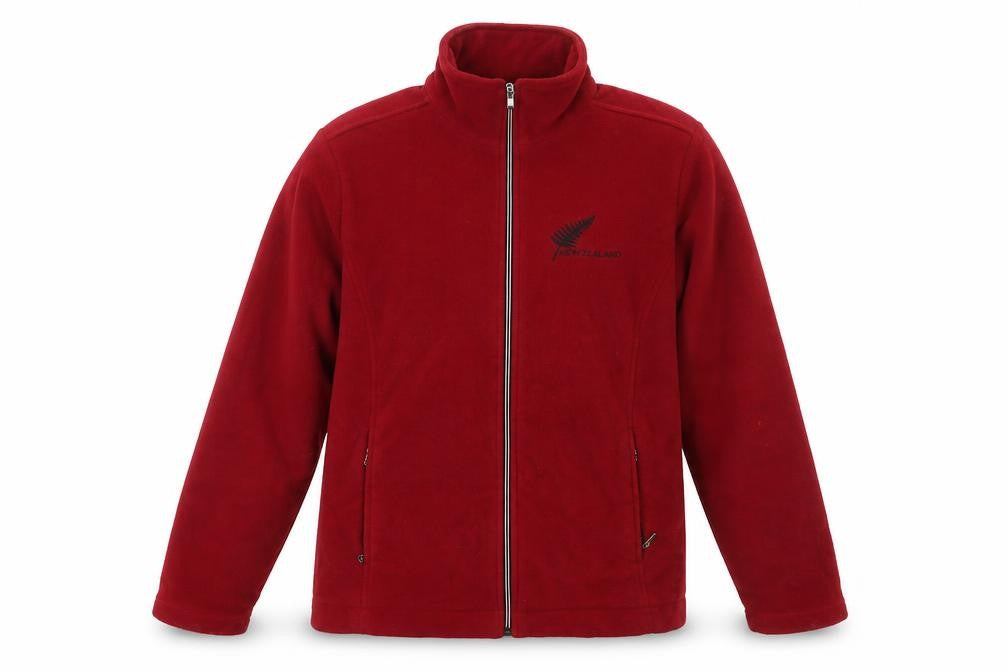Front view of New Zeeland men’s red jacket, size L, zip