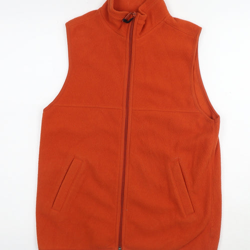 St Bernard Womens Orange Gilet Waistcoat Size 10 Zip - Size 10-12