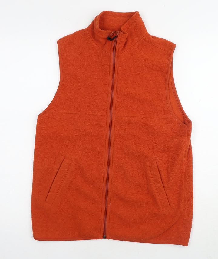 St Bernard Womens Orange Gilet Waistcoat Size 10 Zip - Size 10-12