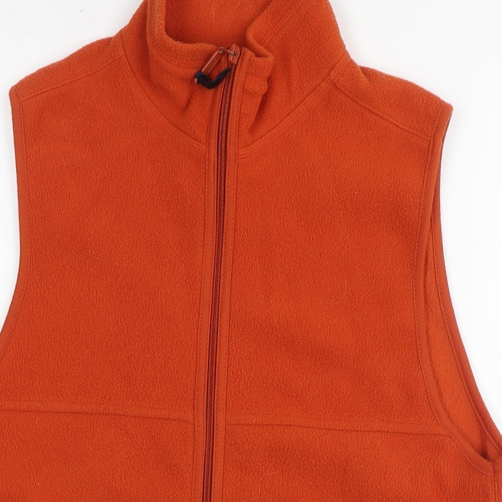 St Bernard Womens Orange Gilet Waistcoat Size 10 Zip - Size 10-12