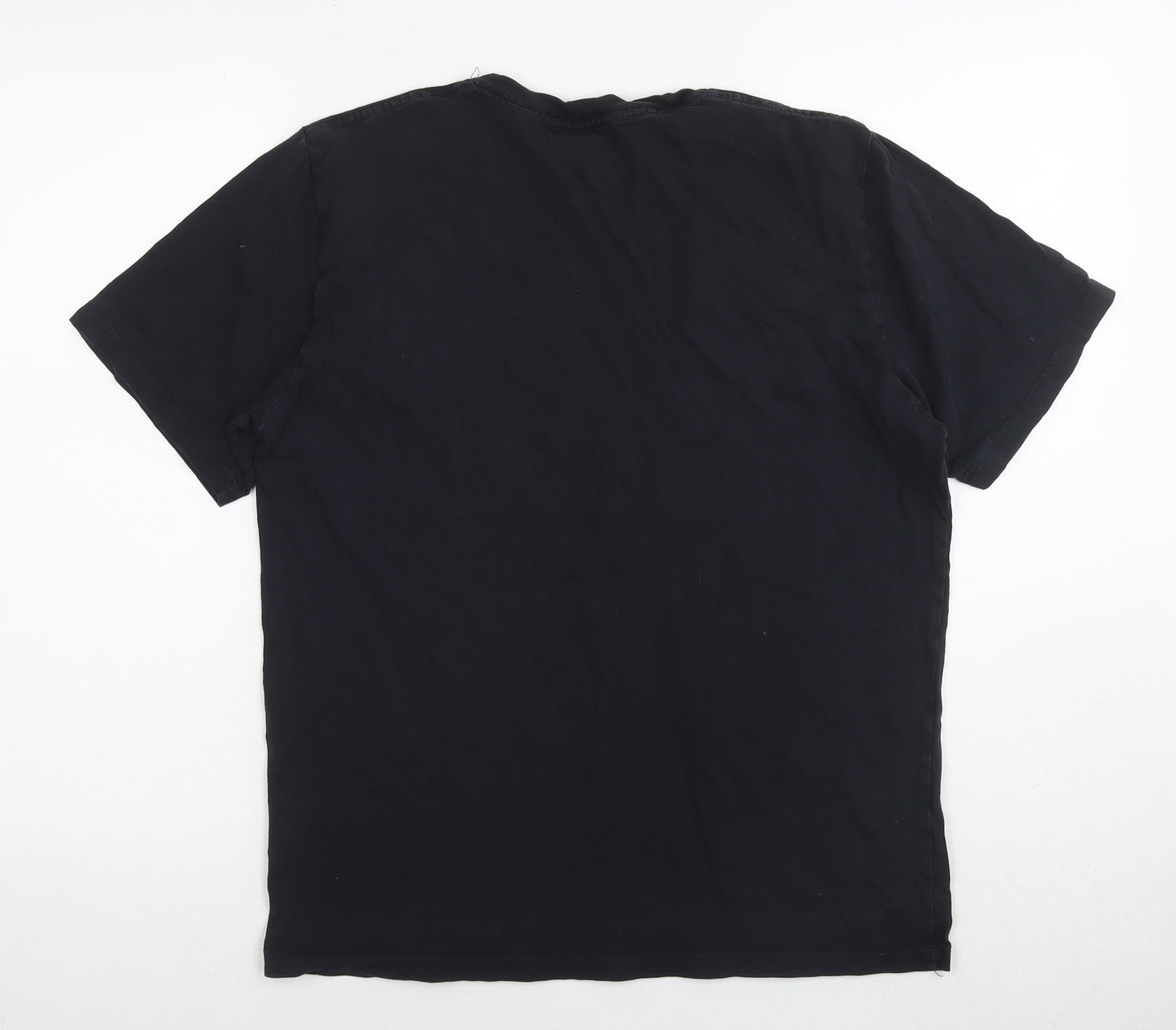 OBEY Womens Black Cotton Basic T-Shirt Size M Round Neck - Logo