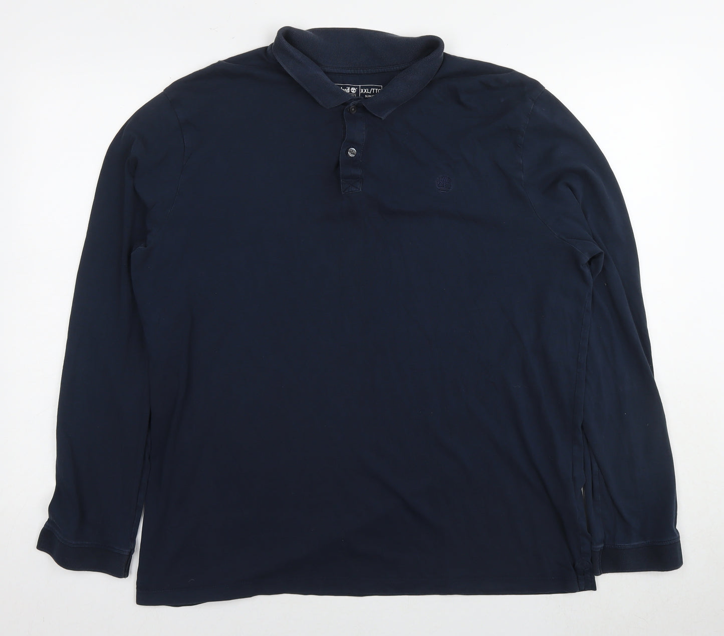 Timberland Mens Blue Cotton Polo Size 2XL Collared Pullover