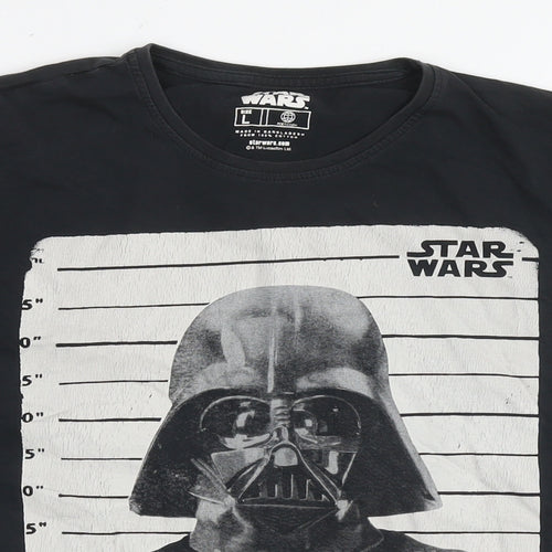 Star Wars Mens Black Cotton T-Shirt Size L Round Neck - Darth Vader