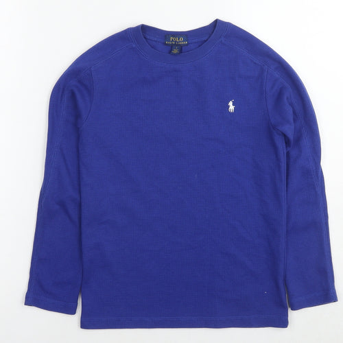 Polo Ralph Lauren Boys Blue Cotton Pullover Sweatshirt Size 7 Years Pullover