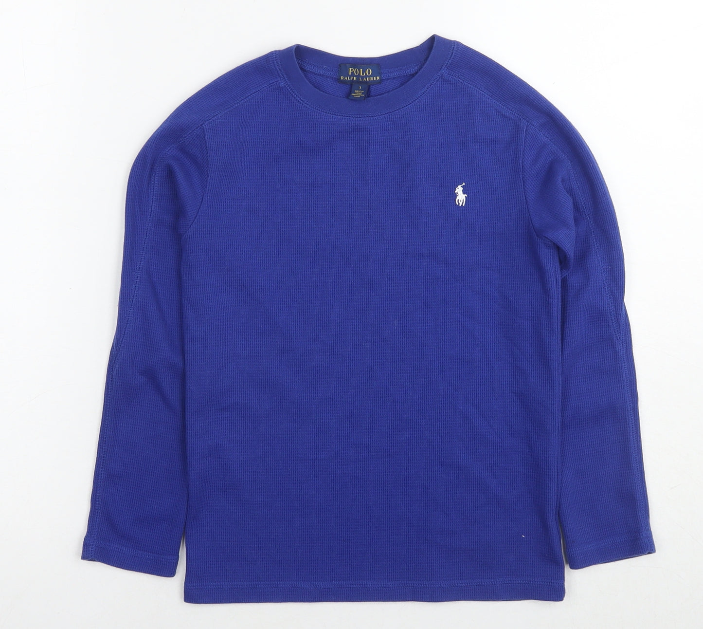 Polo Ralph Lauren Boys Blue Cotton Pullover Sweatshirt Size 7 Years Pullover