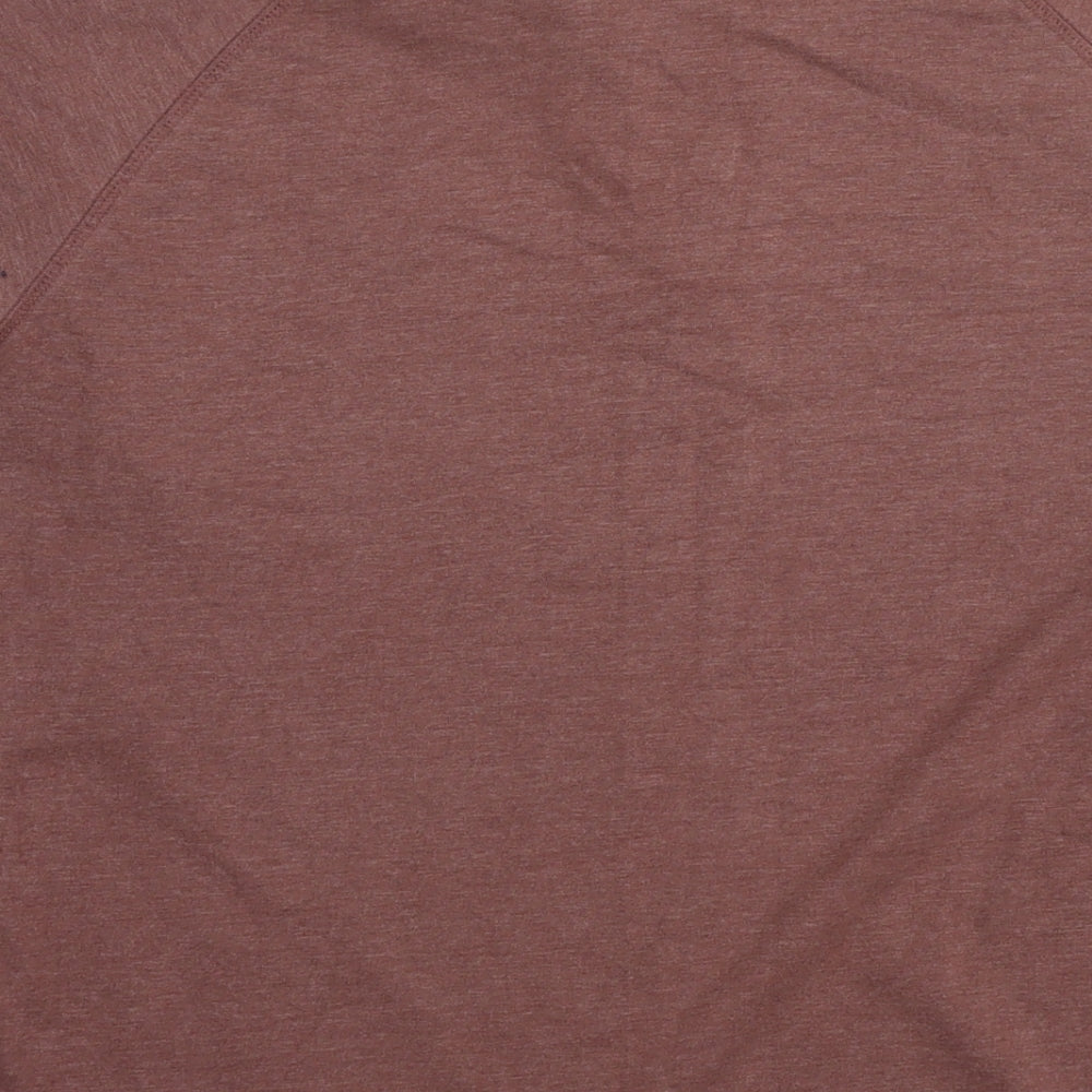 Mountain Warehouse Mens Brown Cotton T-Shirt Size L Henley