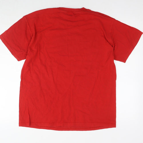 The Big Bang Theory Mens Red Cotton T-Shirt Size L Round Neck - Bazinga