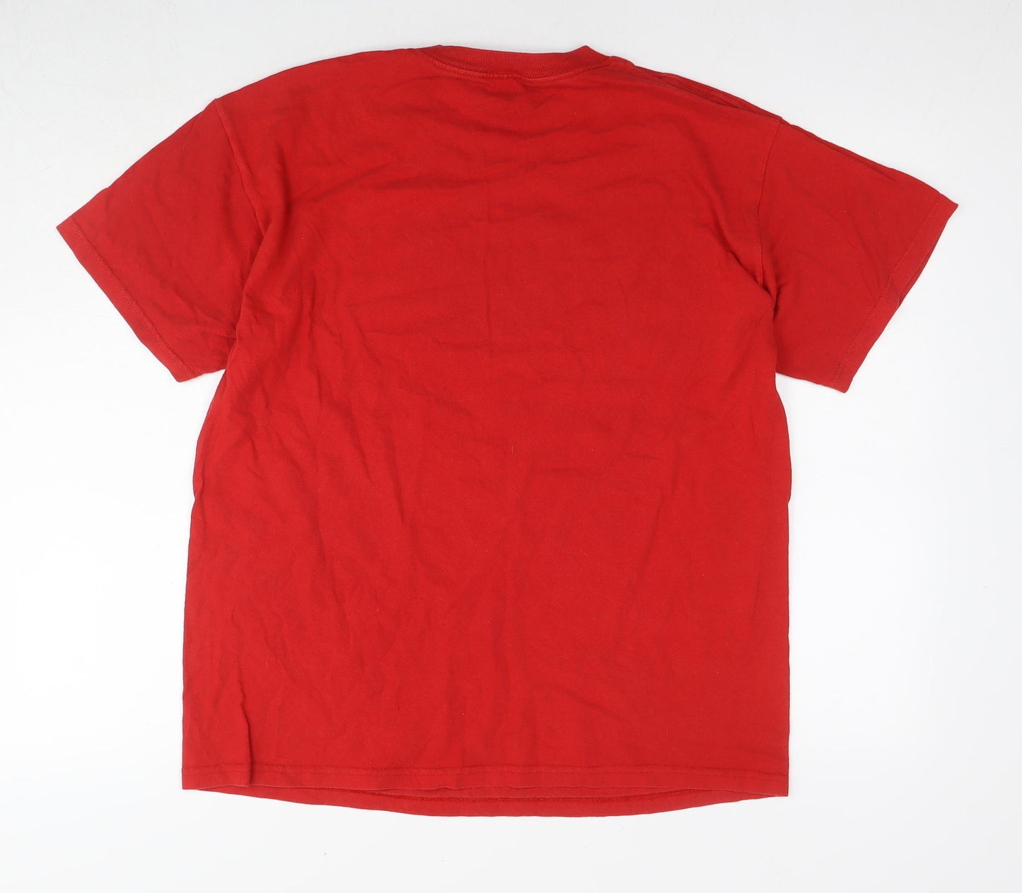 The Big Bang Theory Mens Red Cotton T-Shirt Size L Round Neck - Bazinga