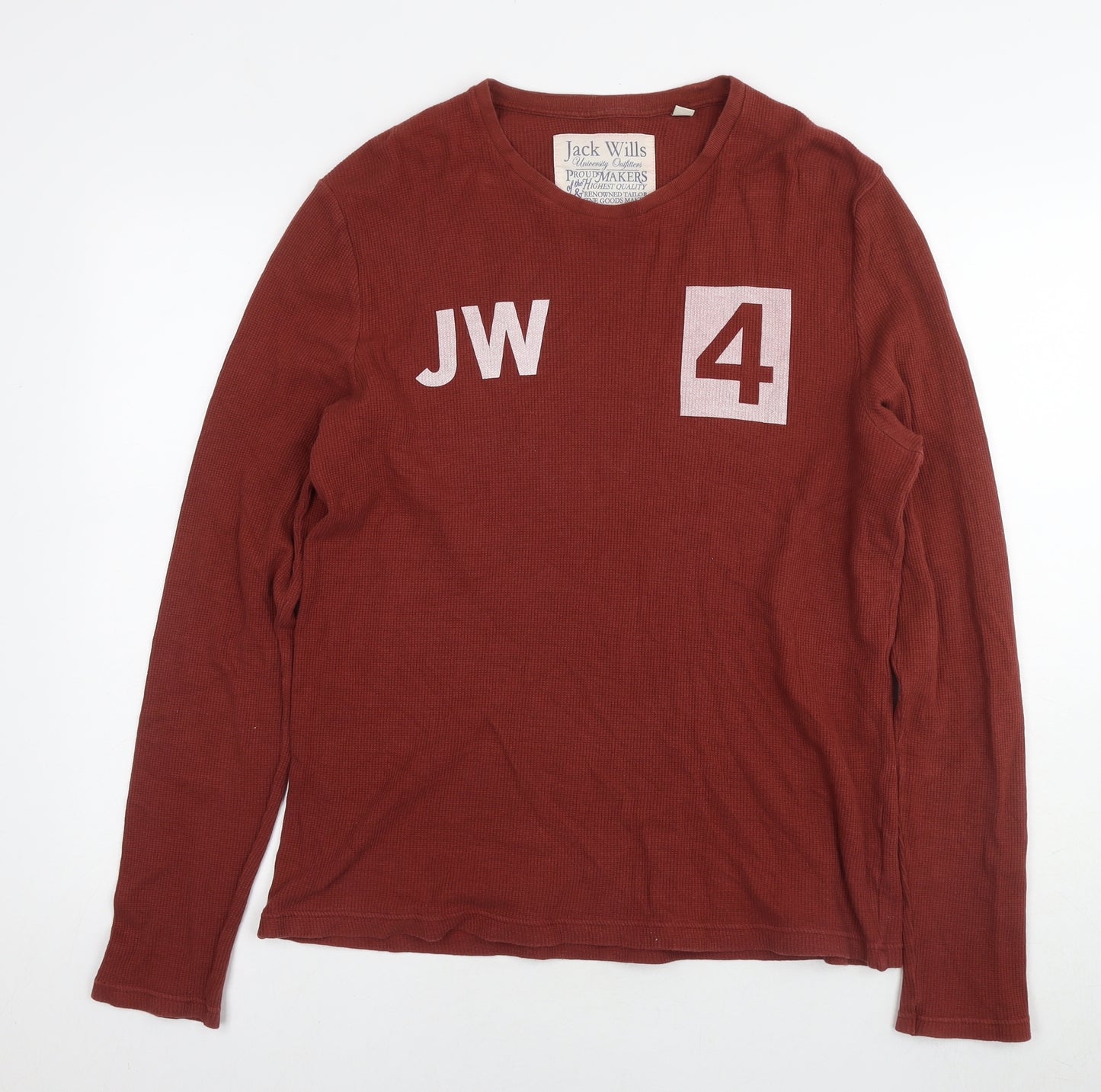 Jack Wills Mens Brown Cotton Pullover Sweatshirt Size M - Logo